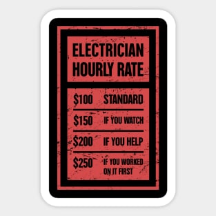 Electrician Hourly Rate | Funny Gift Sticker